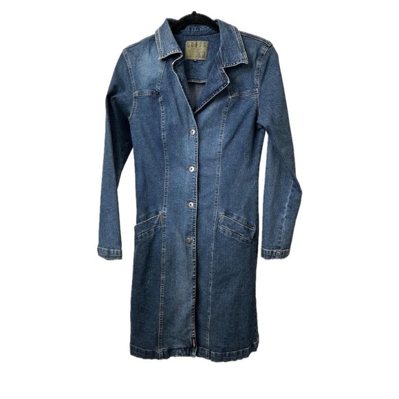 Guess Workwear Dresses & Skirts - VINTAGE Y2K GUESS WORKWEAR Blue Denim Dress Knee Length Size-women's 6